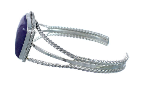 Navajo Charoite And Sterling Silver Cuff Bracelet AX129468